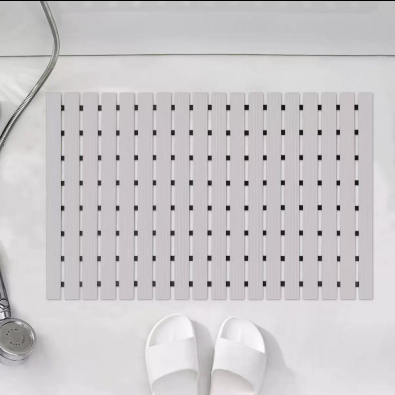 Kupaonska protuklizna podloga – pravokutnog oblika, gumena, minimalisticki stil, prilagodljiva, čišćenje ispiranjem