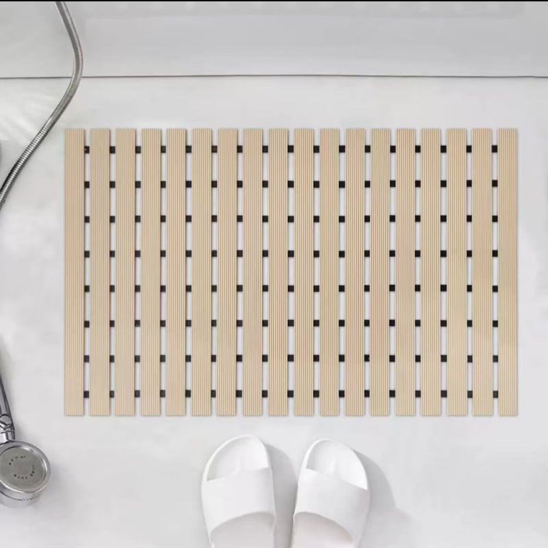 Kupaonska protuklizna podloga – pravokutnog oblika, gumena, minimalisticki stil, prilagodljiva, čišćenje ispiranjem