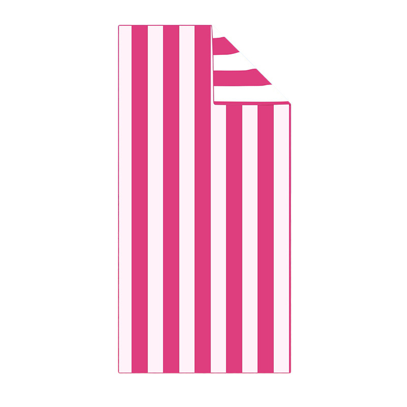 Prugasti dvostruki terry plažni ručnik, brzo sušenje s otiskom; 150D vlakna, 300–400 g, prilagođena prerada