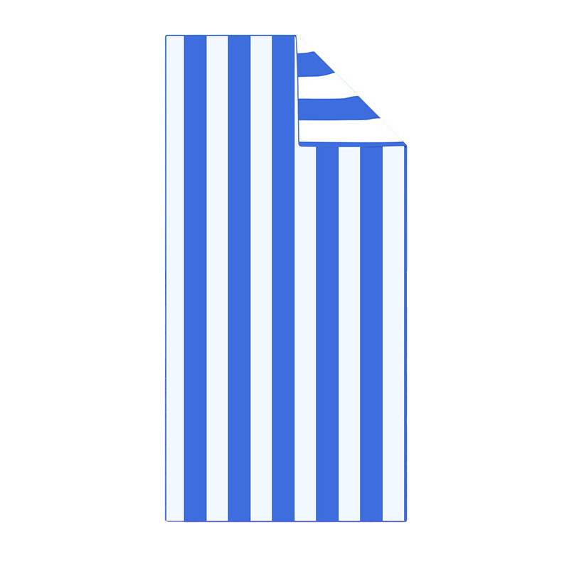 Prugasti dvostruki terry plažni ručnik, brzo sušenje s otiskom; 150D vlakna, 300–400 g, prilagođena prerada