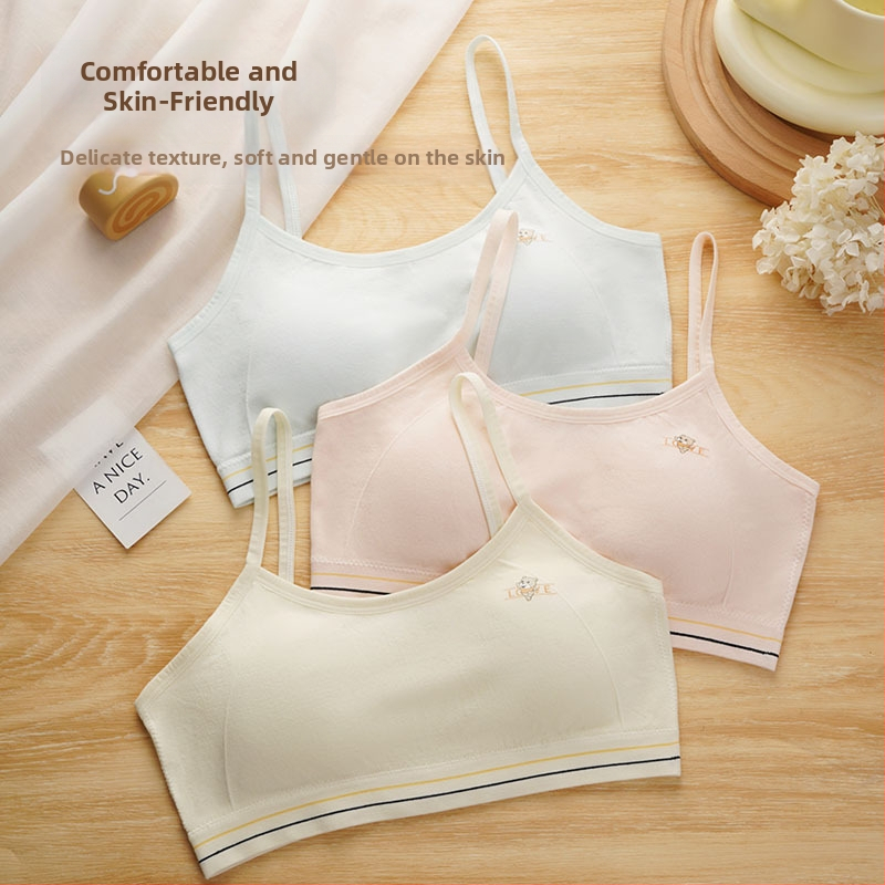 Divstāvu fiksēts krūšturis meitenēm, viskozes audums, pilns kauss ar putām, dubultas fiksētas plecu siksnas, elpojošs un ērts, vecuma 12–15 gadi.