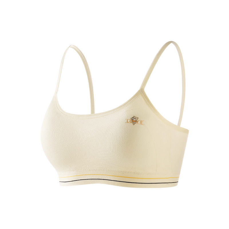 Divstāvu fiksēts krūšturis meitenēm, viskozes audums, pilns kauss ar putām, dubultas fiksētas plecu siksnas, elpojošs un ērts, vecuma 12–15 gadi.