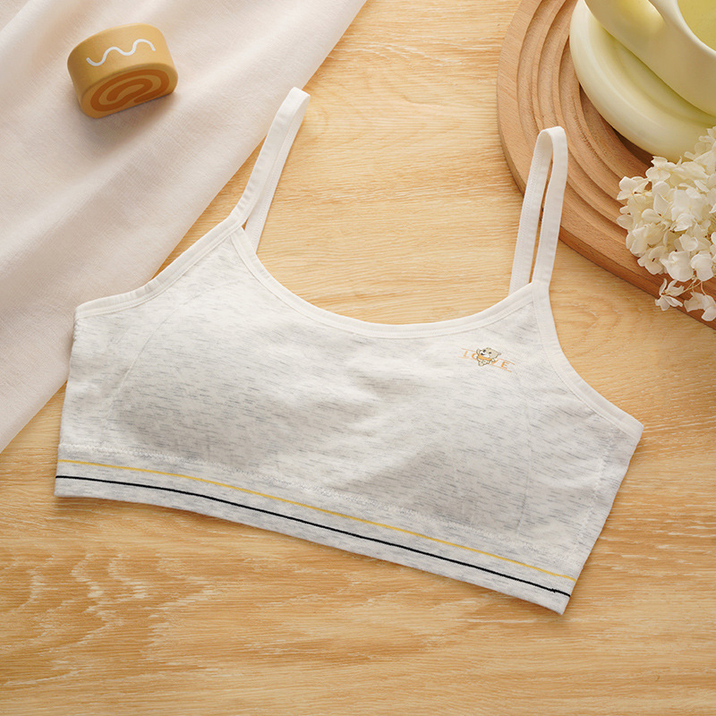 Divstāvu fiksēts krūšturis meitenēm, viskozes audums, pilns kauss ar putām, dubultas fiksētas plecu siksnas, elpojošs un ērts, vecuma 12–15 gadi.