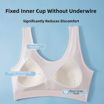Lányoknak készült varrat nélküli sportos top melltartó, teljes kosár, acélgyűrű nélkül, fixált dupla pánt, viszkóz anyag