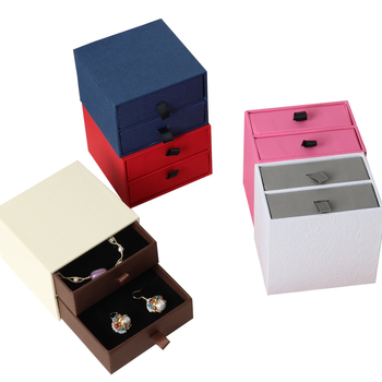 Kétrétegű ékszerdoboz fiókokkal; anyag: papír/karton; csomagolási típus: doboz; cél: ékszerek tárolása; márka: Milan