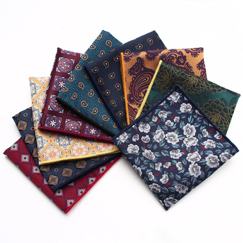 Batic de buzunar retro din poliester jacquard, model multicolor, ambalaj separat