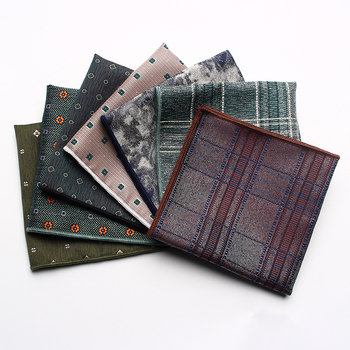 Batic de buzunar retro din poliester jacquard, model multicolor, ambalaj separat