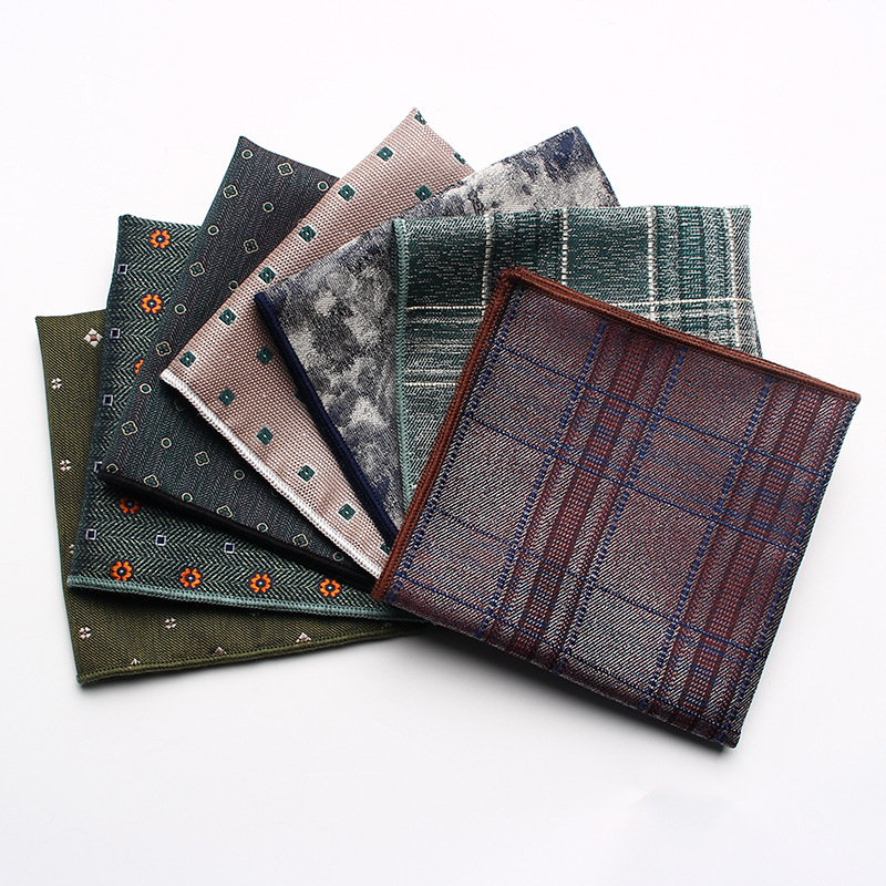 Batic de buzunar retro din poliester jacquard, model multicolor, ambalaj separat