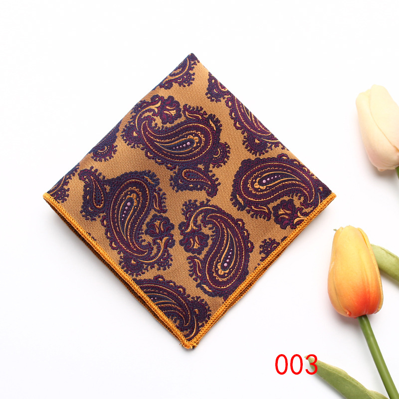 Batic de buzunar retro din poliester jacquard, model multicolor, ambalaj separat