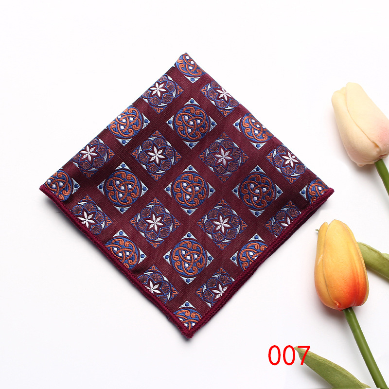 Batic de buzunar retro din poliester jacquard, model multicolor, ambalaj separat