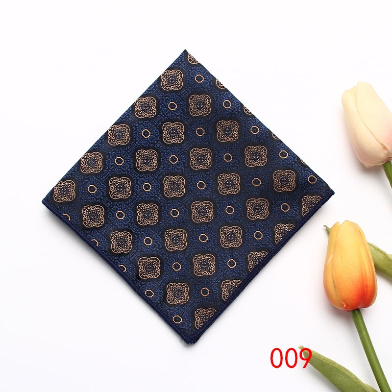 Batic de buzunar retro din poliester jacquard, model multicolor, ambalaj separat