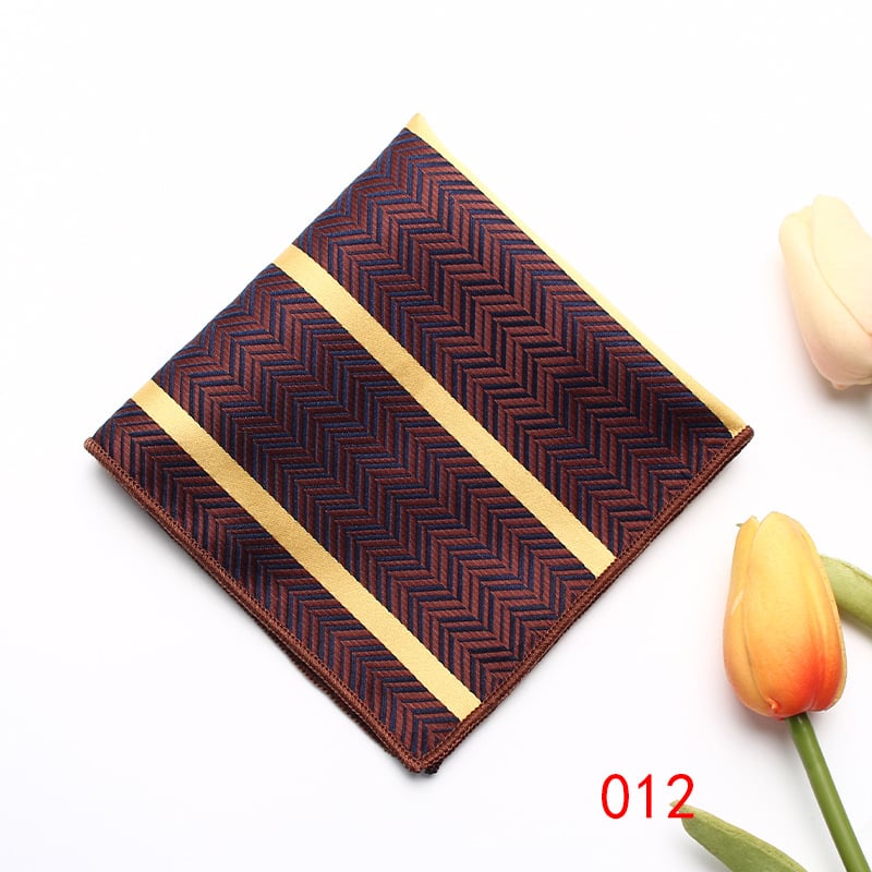 Batic de buzunar retro din poliester jacquard, model multicolor, ambalaj separat