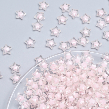 Akril gyöngyökből készült bead-in-bead karkötő, ötágú csillag motívummal, csiszolt felülettel