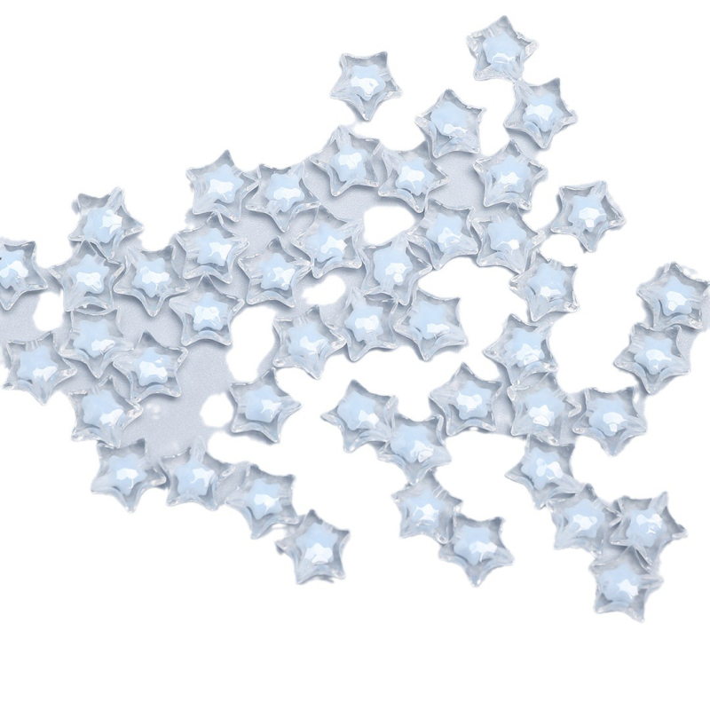 Akril gyöngyökből készült bead-in-bead karkötő, ötágú csillag motívummal, csiszolt felülettel