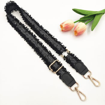 Полиестерова презрамка за чанти с пискюли и дантела, кроссбоди дизайн — замяна на презрамка, свеж и сладък стил, пролет 2025