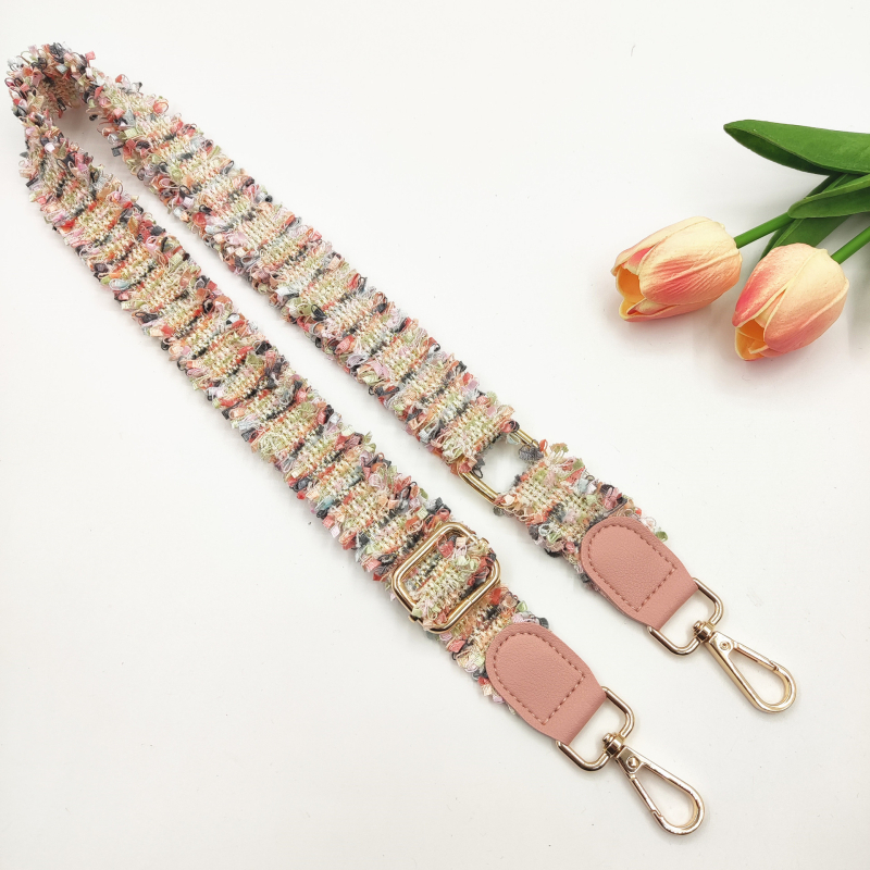 Полиестерова презрамка за чанти с пискюли и дантела, кроссбоди дизайн — замяна на презрамка, свеж и сладък стил, пролет 2025