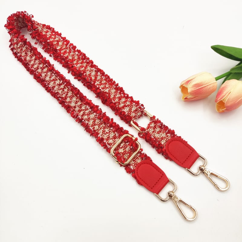 Полиестерова презрамка за чанти с пискюли и дантела, кроссбоди дизайн — замяна на презрамка, свеж и сладък стил, пролет 2025