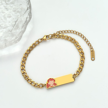 Гривна с дизайн на панделка, неръждаема стомана, 18K покритие, код на продукта 25wb034