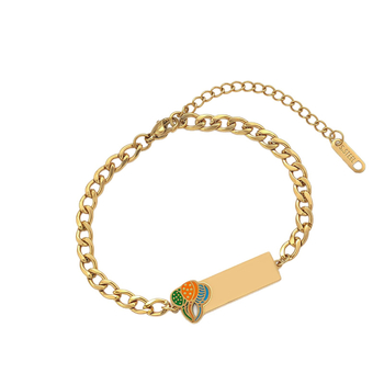 Гривна с дизайн на панделка, неръждаема стомана, 18K покритие, код на продукта 25wb034