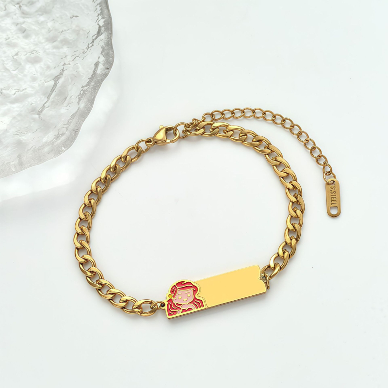 Гривна с дизайн на панделка, неръждаема стомана, 18K покритие, код на продукта 25wb034