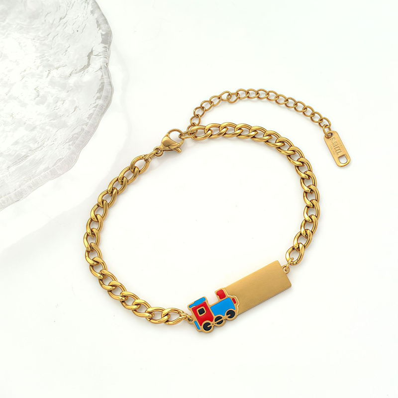 Гривна с дизайн на панделка, неръждаема стомана, 18K покритие, код на продукта 25wb034