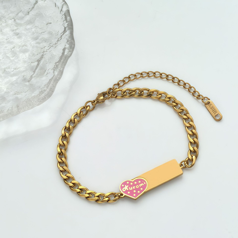 Гривна с дизайн на панделка, неръждаема стомана, 18K покритие, код на продукта 25wb034