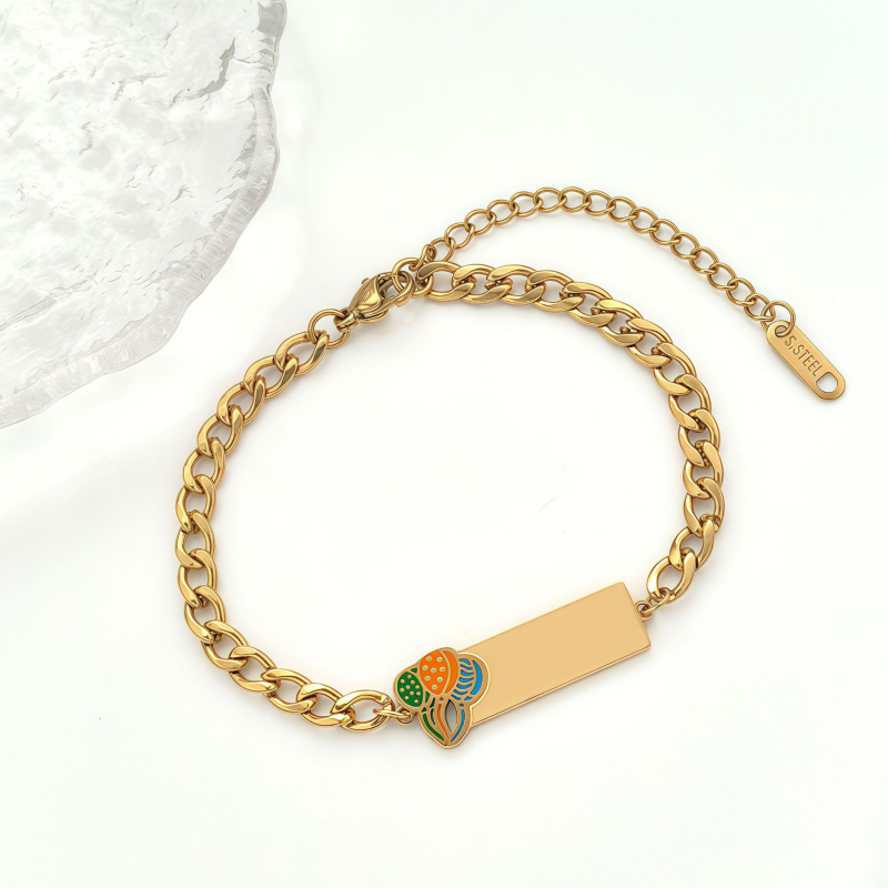 Гривна с дизайн на панделка, неръждаема стомана, 18K покритие, код на продукта 25wb034