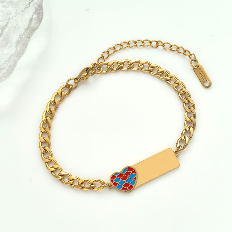 Гривна с дизайн на панделка, неръждаема стомана, 18K покритие, код на продукта 25wb034