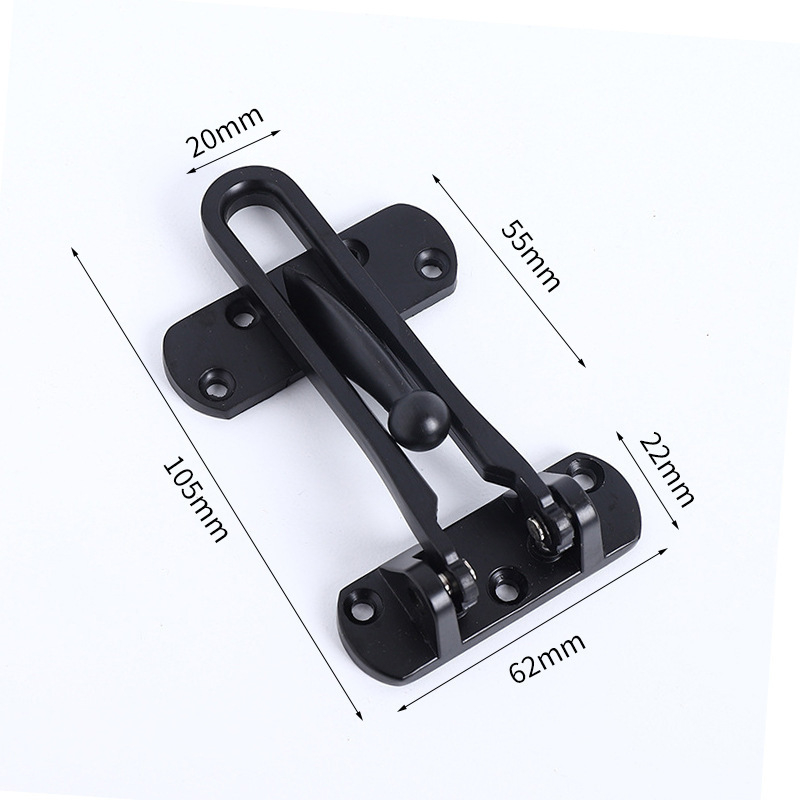 Pretkarīgā durvju bloķētājs ar drošības ķēdi — pogas tips, cinka sakausējums, elektroplēšana, modelis: anti-theft buckle, pielāgojams