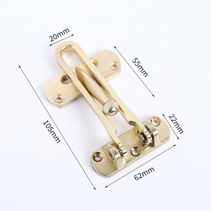 Pretkarīgā durvju bloķētājs ar drošības ķēdi — pogas tips, cinka sakausējums, elektroplēšana, modelis: anti-theft buckle, pielāgojams