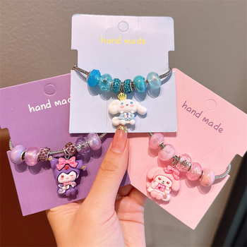 Детска гривна с кристална висулка, карикатурен дизайн, сплав, електропластиране, подходяща за деца 3-10 години