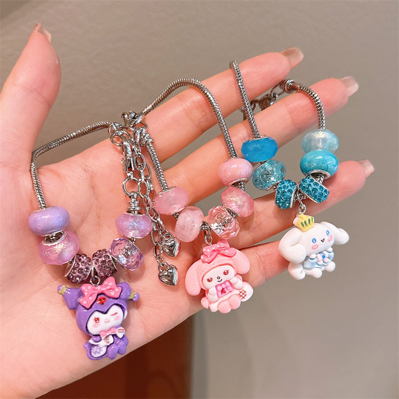 Детска гривна с кристална висулка, карикатурен дизайн, сплав, електропластиране, подходяща за деца 3-10 години