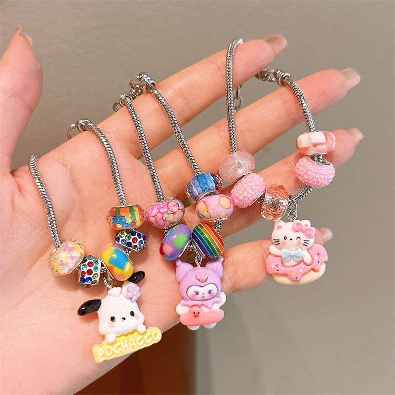 Детска гривна с кристална висулка, карикатурен дизайн, сплав, електропластиране, подходяща за деца 3-10 години