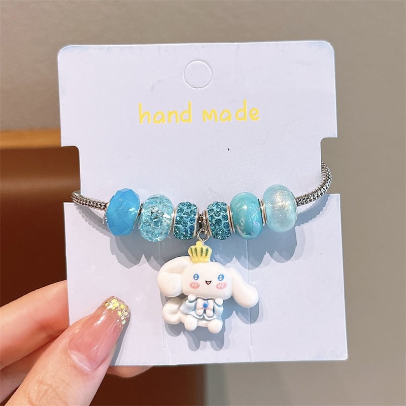 Детска гривна с кристална висулка, карикатурен дизайн, сплав, електропластиране, подходяща за деца 3-10 години