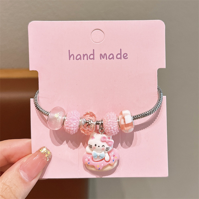 Детска гривна с кристална висулка, карикатурен дизайн, сплав, електропластиране, подходяща за деца 3-10 години