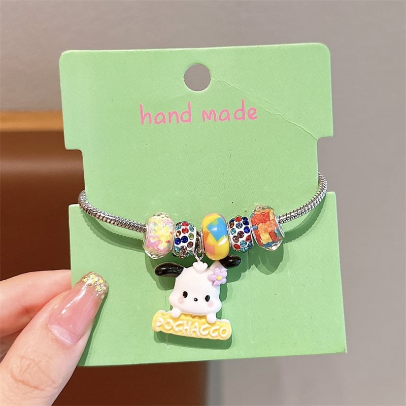 Детска гривна с кристална висулка, карикатурен дизайн, сплав, електропластиране, подходяща за деца 3-10 години