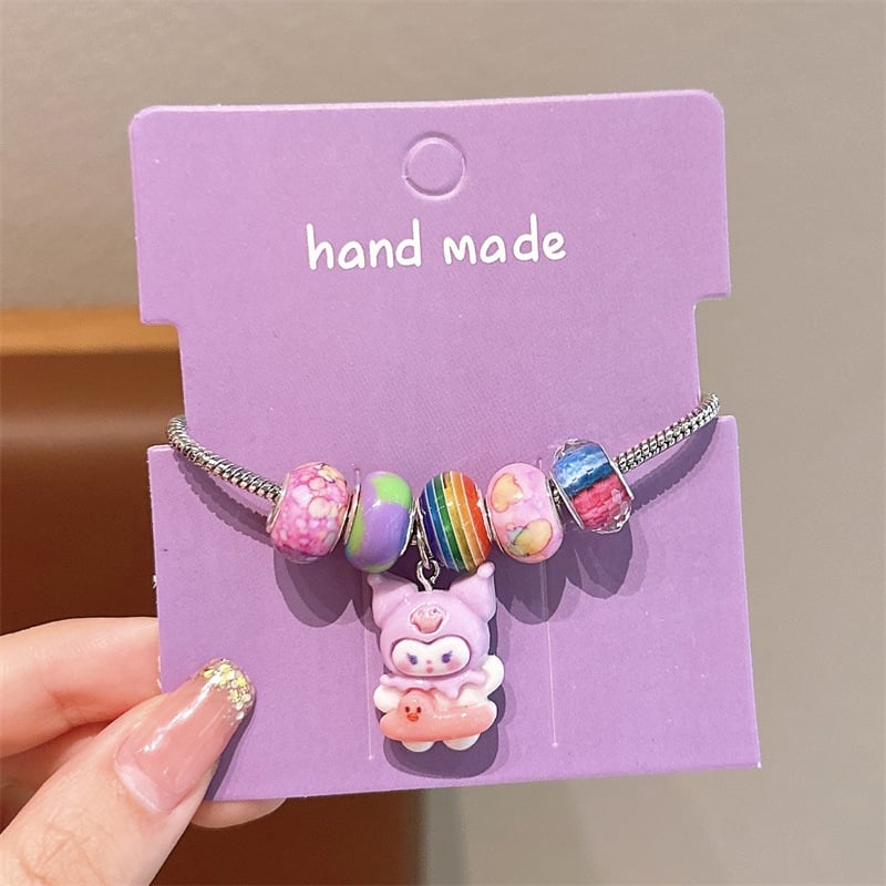 Детска гривна с кристална висулка, карикатурен дизайн, сплав, електропластиране, подходяща за деца 3-10 години