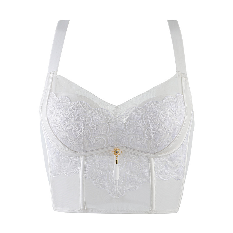 Csipkés melltartó oldalsó gyűrődéssel, formázás, 3/4 kosár, légáteresztő anyag, állítható pántok