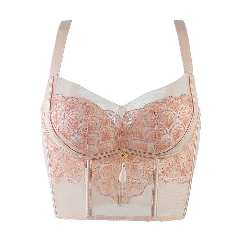 Csipkés melltartó oldalsó gyűrődéssel, formázás, 3/4 kosár, légáteresztő anyag, állítható pántok