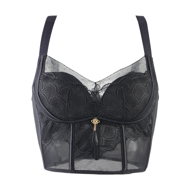 Csipkés melltartó oldalsó gyűrődéssel, formázás, 3/4 kosár, légáteresztő anyag, állítható pántok