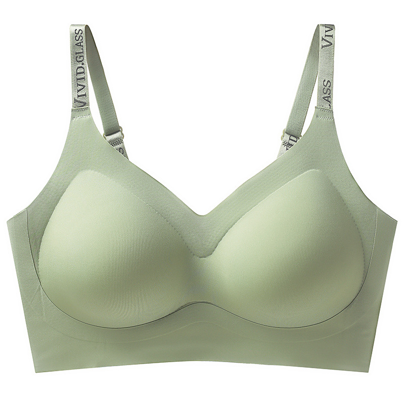 Antibakteriális seamless melltartó acélgyűrű nélkül, légáteresztő nylonból, teljes kosár, felső támogatás