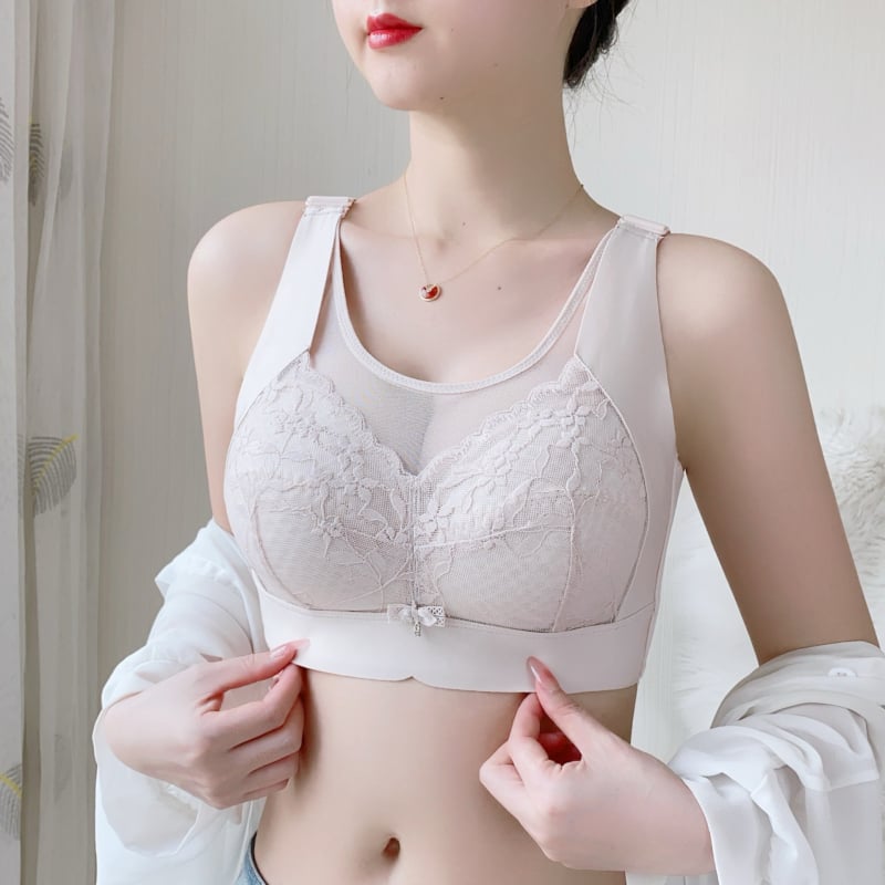 Csipkés melltartó ultra‑vékony formázott kosarakkal, hátul négy sor horoggal záródó, fix dupla vállpántokkal, támogatás és formázás