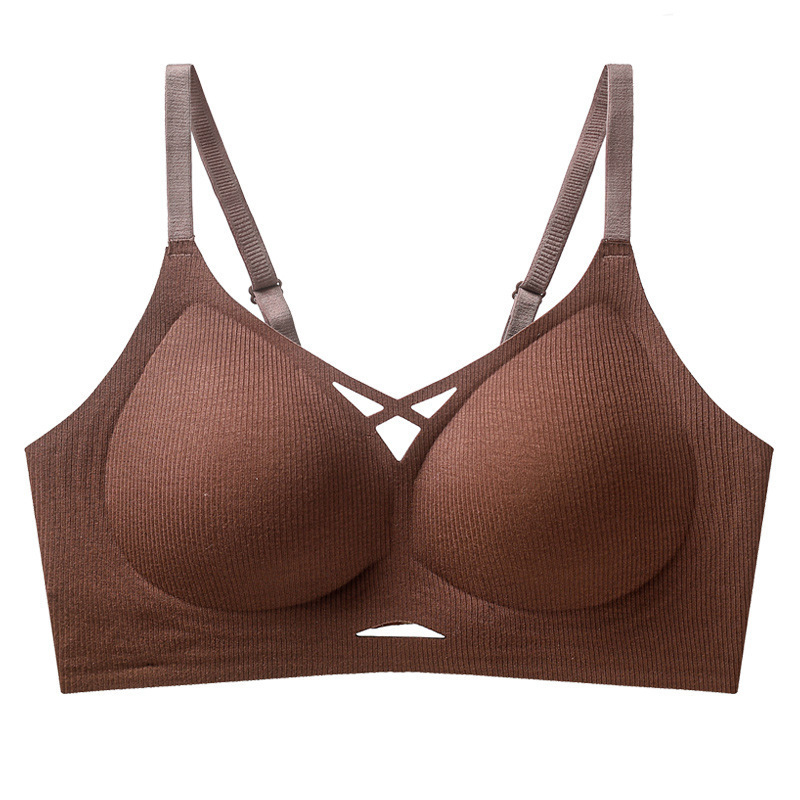 Női sportmelltartó Push-Up varrás nélküli kialakítással, 3/4 kosár, vékony formázott kosár, nejlon anyag, pamut bélés, rögzített vállpántok, hátoldali háromsoros kapocs