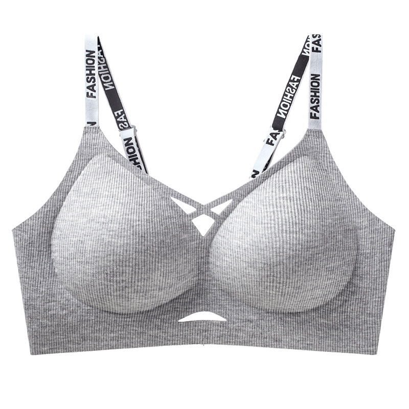 Női sportmelltartó Push-Up varrás nélküli kialakítással, 3/4 kosár, vékony formázott kosár, nejlon anyag, pamut bélés, rögzített vállpántok, hátoldali háromsoros kapocs