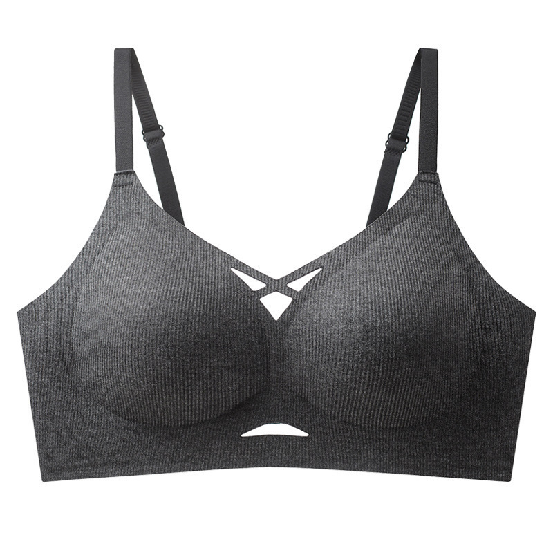 Női sportmelltartó Push-Up varrás nélküli kialakítással, 3/4 kosár, vékony formázott kosár, nejlon anyag, pamut bélés, rögzített vállpántok, hátoldali háromsoros kapocs