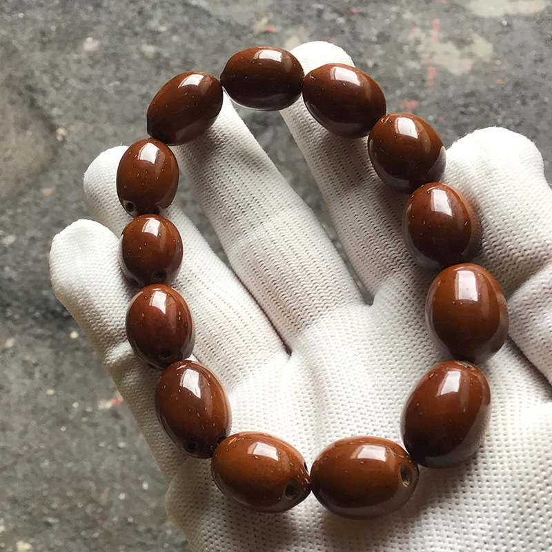 Brățară din mărgele Bodhi, stil etnic, gravură, finisaj natural, producție semi-manuală