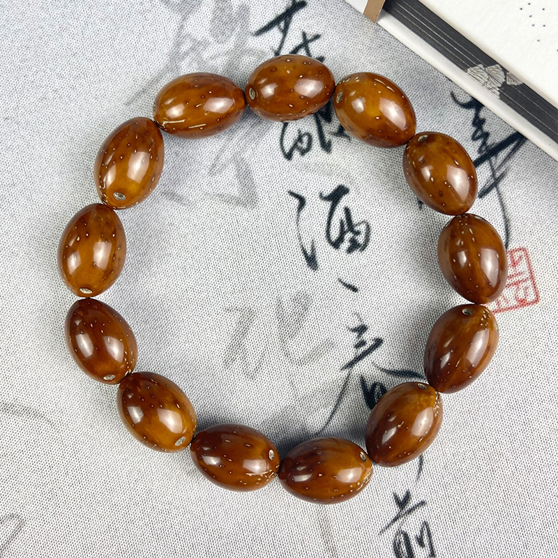 Brățară din mărgele Bodhi, stil etnic, gravură, finisaj natural, producție semi-manuală