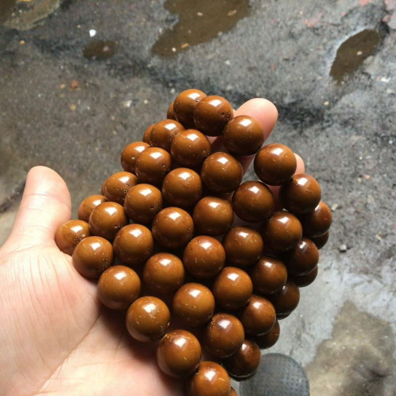 Brățară din mărgele Bodhi, stil etnic, gravură, finisaj natural, producție semi-manuală