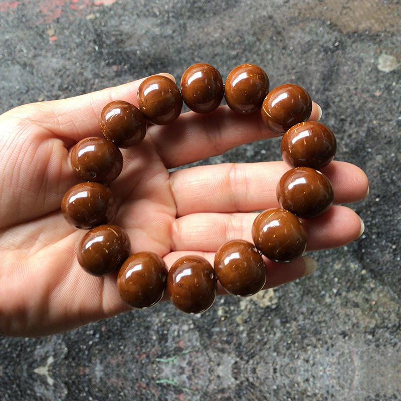 Brățară din mărgele Bodhi, stil etnic, gravură, finisaj natural, producție semi-manuală