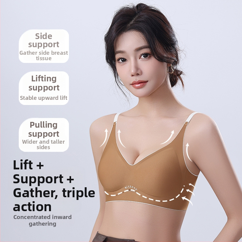 Sűrített melltartó 3/4-es kosárral, vezeték nélküli (nincs acélkeret), fix kettős vállpántok, hátul háromsoros kapocs, nylon anyag